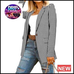 Professional Work Blazer Lined Lightweight Casual Elegant Chic Notched Lapel